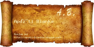 Apáti Bianka névjegykártya